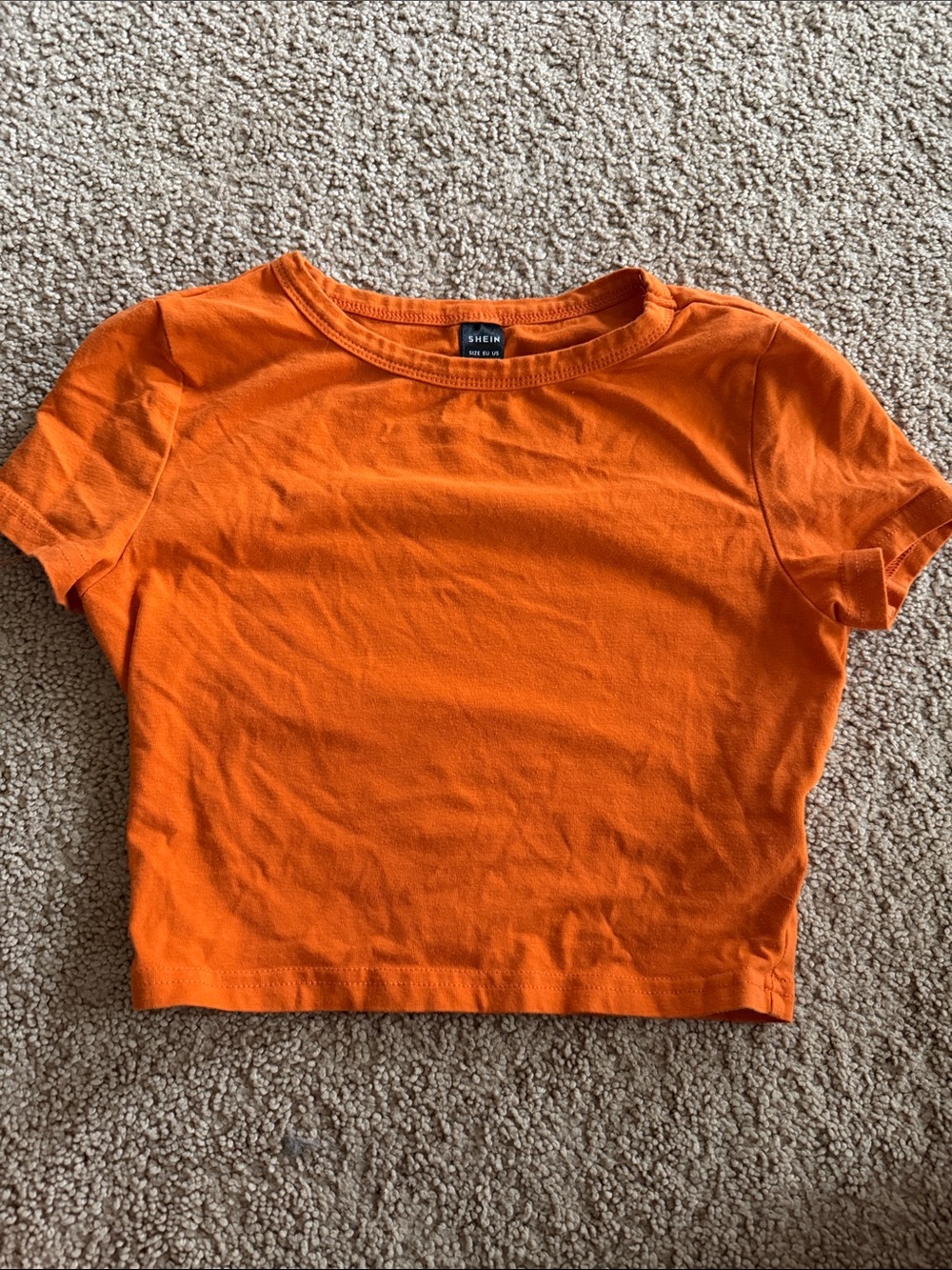 Bright Orange Short Sleeve Crop Tee